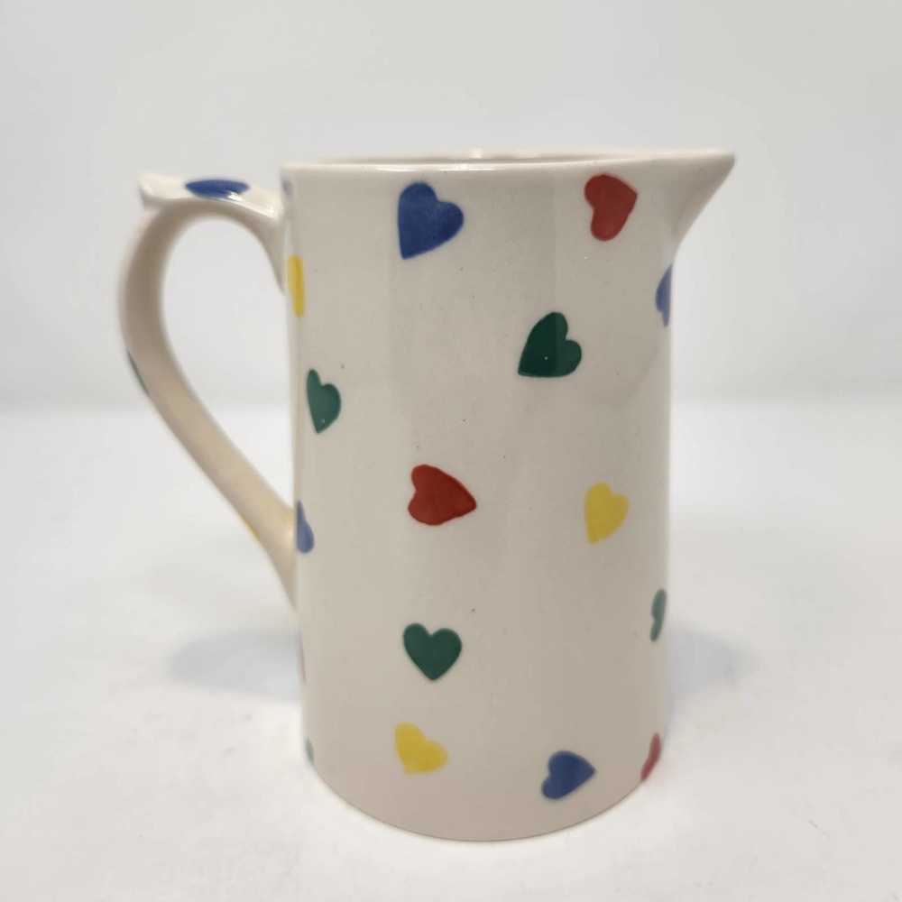 Moorland Chelsea Works Burslem Cream Heart Pitcher Vintage Modern Farmhouse
